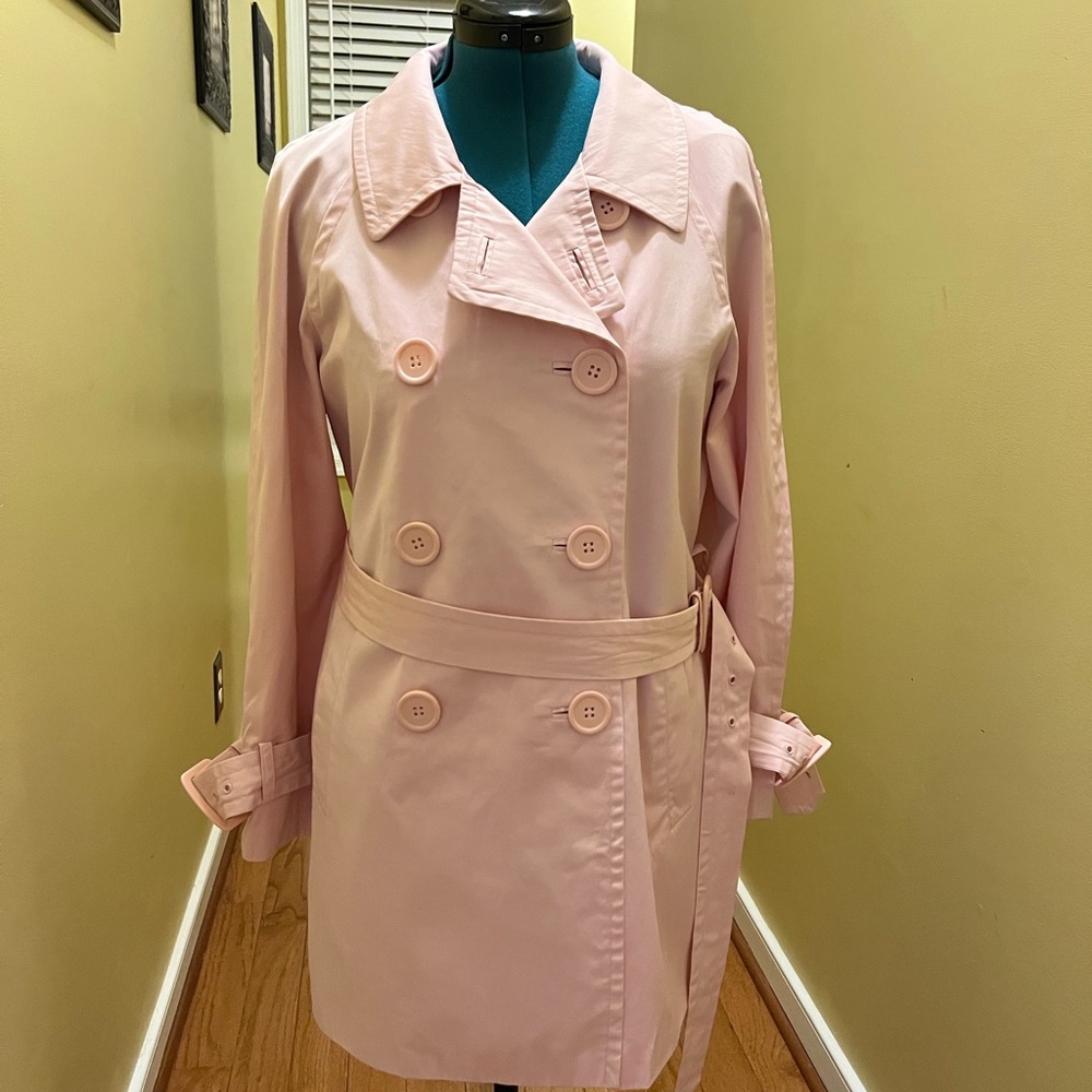 DRESSBARN PINK TRENCH COAT, L